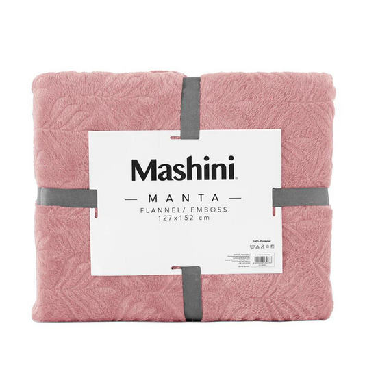 MANTA MASHINI ROSADO FLANNEL EMBOSSED 127X152