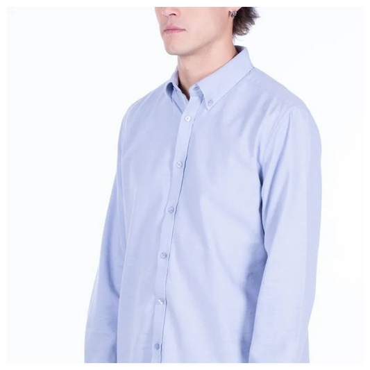 Camisa Ellus Celeste Manga Larga Slim Fit