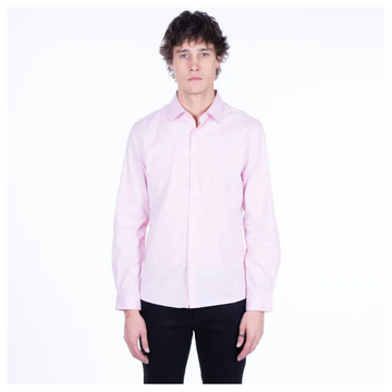 Camisa Ellus Hombre Pink Manga Larga Slim Fit