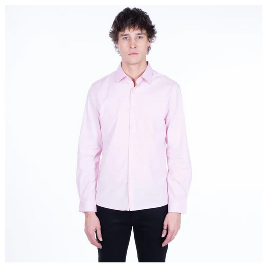 Camisa Ellus Hombre Pink Manga Larga Slim Fit