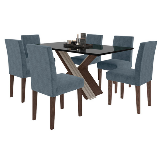 Comedor JDO Giovanna 6 Sillas Castaño