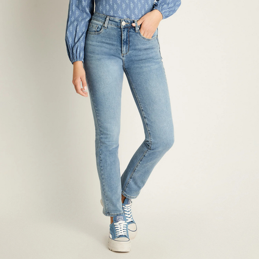 Jeans Lorenzo Di Pontti Celeste Mujer Tiro Alto