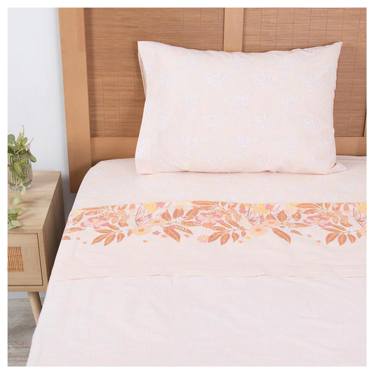 Sábana 1.5 Plazas 144 Hilos Estampado Caiman
