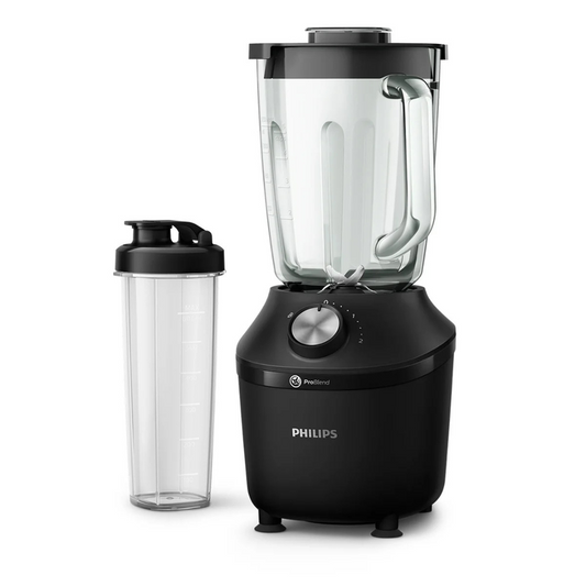 Licuadora Philips Jarra Vidrio + Vaso HR2291 600W