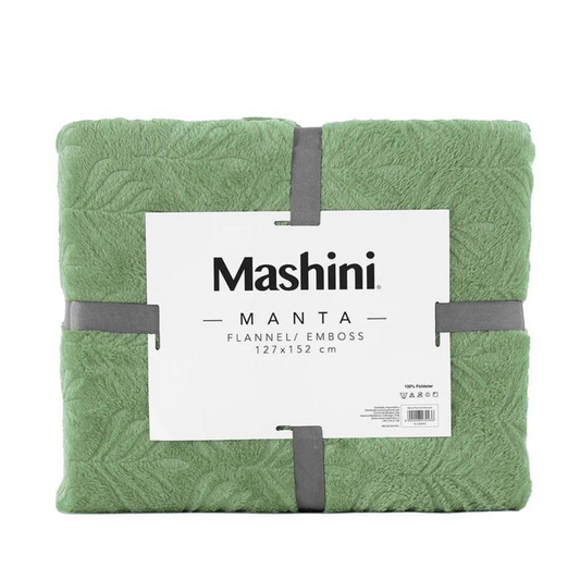 MANTA MASHINI VERDE FLANNEL EMBOSSED 127X152