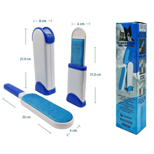 PALETA REMOVEDOR DE PELOS BLANCO AZUL