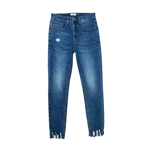 Jeans IDEM Hombre Skinny Azul Focalizado Medio Con Destroyer