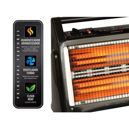 CALEFACTOR CUARZO 1600W EEH-1300 NEGRO