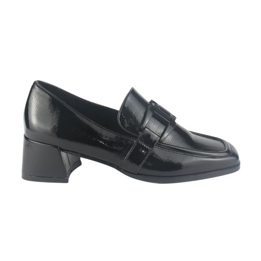 Mocasin Chalada Mujer Negro Taco Medio