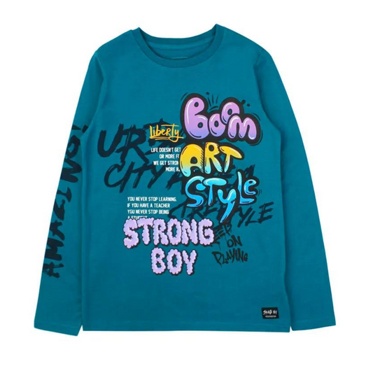 Polera Estampada Liberty Junior Niño Esmeralda 8 a 12 Años