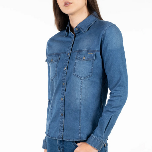 Blusa Ellus Manga Larga Denim Mujer