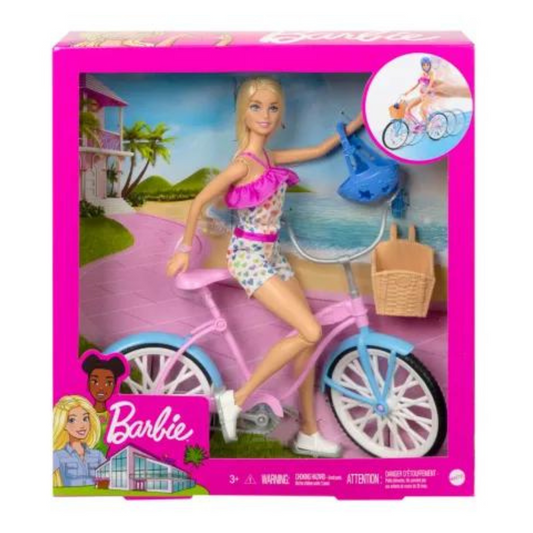 Barbie Set De Juego Bicicleta Con Muñeca