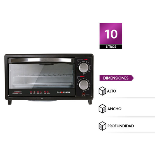 HORNO ELECTRICO SINDELEN HE-120NG NEGRO 10LTS 900W