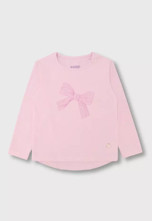 POLERA MANGA LARGA NIÑA ROSA TALLA 6 | OSITO