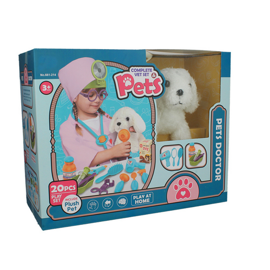 Juguete set veterinario con peluche