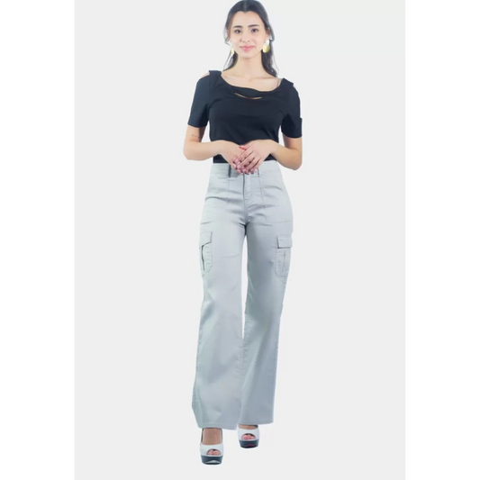 Pantalón Tentation Blanco Cargo Gabardina Mujer