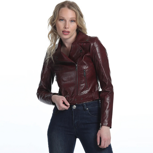 Chaqueta Ellus Ciruela Biker Mujer Pu