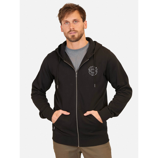 Polerón Rip Curl Liso Black Fullzipper