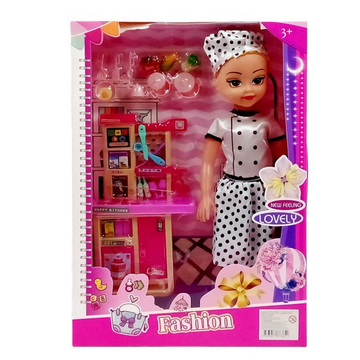 Muñeca con accesorios y sonido
