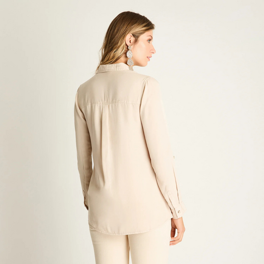 Blusa Curvi Beige Mujer