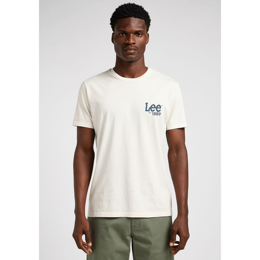 Polera Lee Logo Loose Tee Ecru