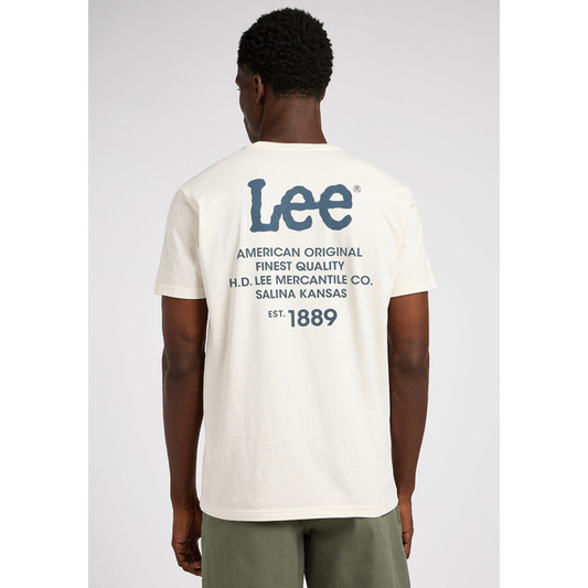 Polera Lee Logo Loose Tee Ecru