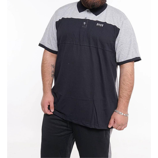 POLERA GANGSTER GRIS PLUS SIZE CUELLO