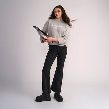 JEANS BOOTCUT GRIS OSCURO DETALLE BASTA | II GIOCO MUJER