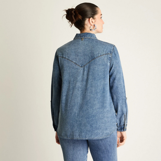 Casaca Curvi Azul Mezclilla Mujer