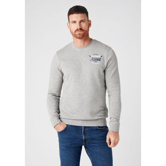 Polerón Wrangler Crew Sweat Mid Grey Melange