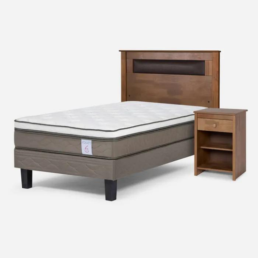 Cama New Style 6 1,5 Plazas + Muebles Ferrara rosen