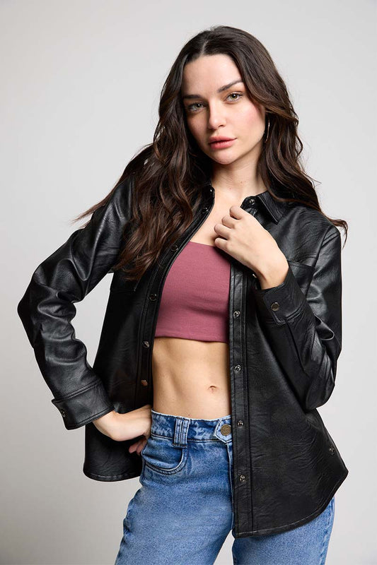 SOBRECAMISA MUJER ECOCUERO | AMALIA JEANS