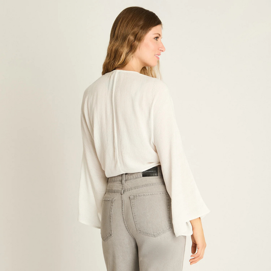 Blusa Crudo Acuarela Amarre Frontal Mujer