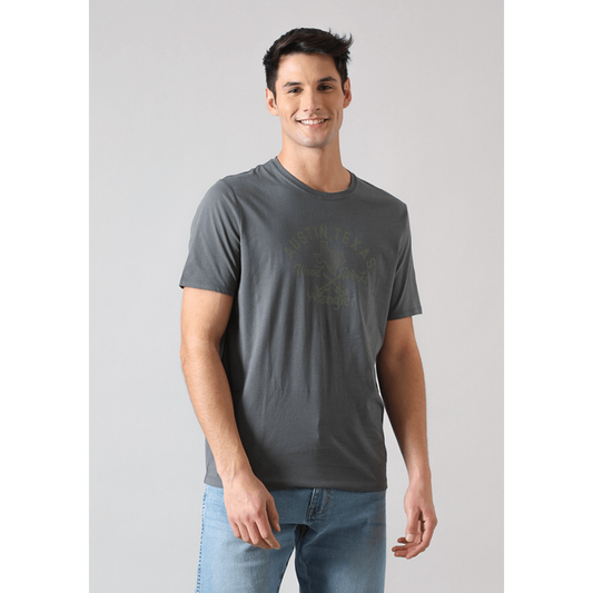 Polera Wrangler Hombre Red Box Faded Black