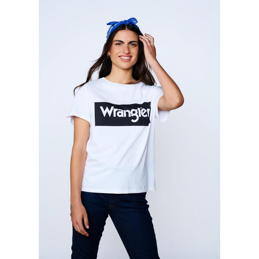 Polera Mujer Logo Wrangler Tee White