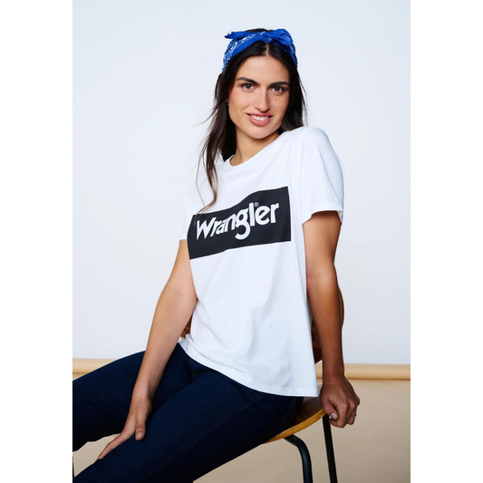 Polera Mujer Logo Wrangler Tee White