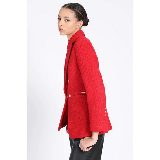 BLAZER LIOLA TIPO CHANNEL FANTASIA ROJO