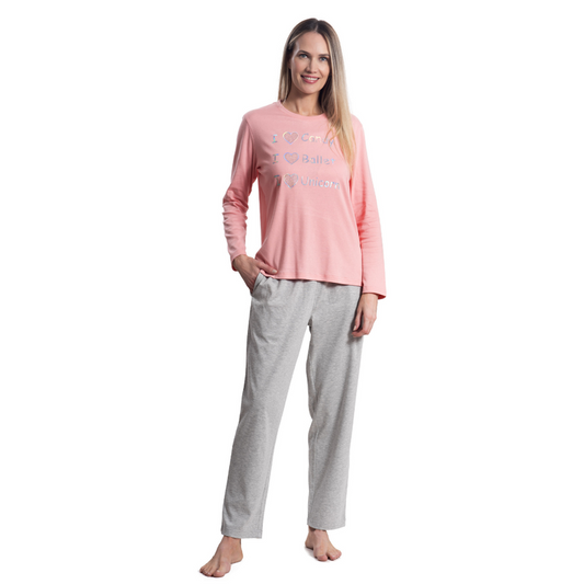 Pijama Mon Amour Menta Algodón Corazones