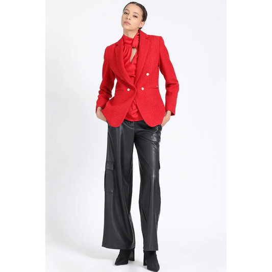 BLAZER LIOLA TIPO CHANNEL FANTASIA ROJO