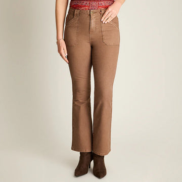 JEANS TIRO MEDIO FIT FLARE TAUPE | WEEKEND MUJER.