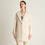 Abrigo Curvi Manga Larga Beige Mujer