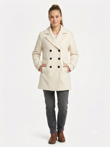 ABRIGO BEIGE CON DETALLE DE BOTONES | LIO-LA