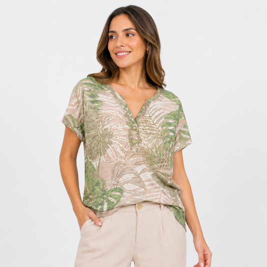 POLERA BOTONES ESTAMPADA | GIVE