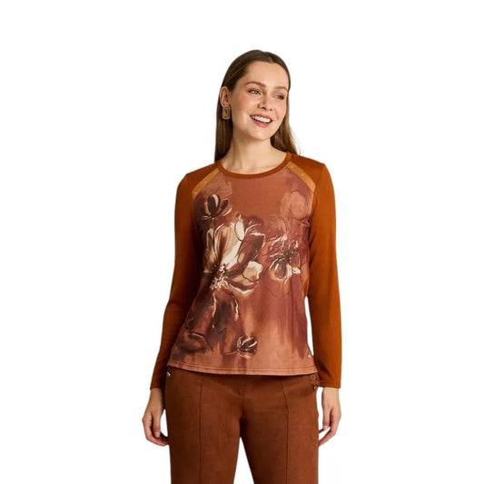 POLERA TERRACOTA LANILLA ESTAMPADA | MUJER LORENZO DI PONTTI