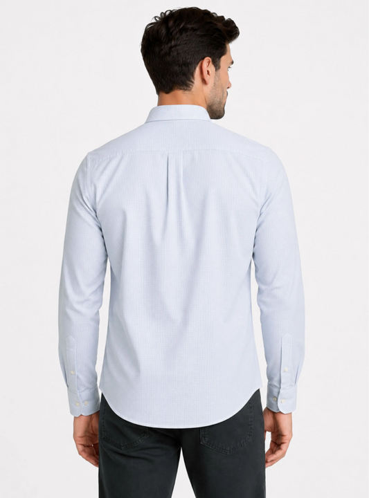 CAMISA A CUADROS REGULAR FIT CELESTE | PIERO BUTTI