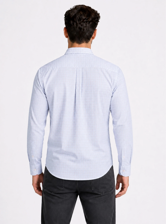 CAMISA CUADROS REGULAR FIT CELESTE | PIERO BUTTI