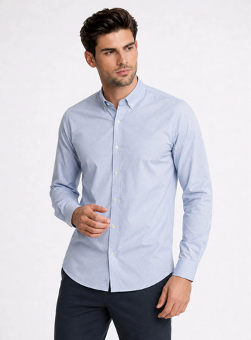 CAMISA FANTASÍA REGULAR FIT CELESTE | PIERO BUTTI
