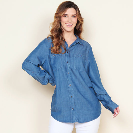 BLUSA MANGA LARGA LYOCELL | WADOS