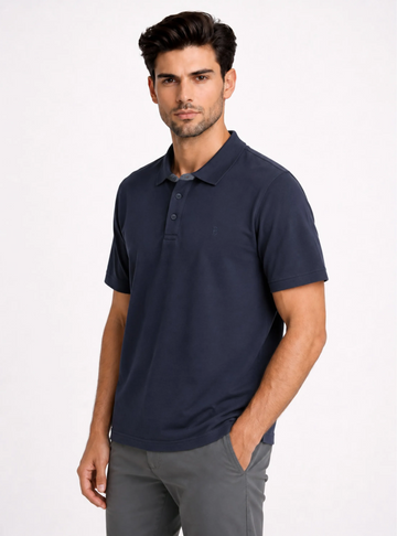 POLERA PIQUÉ REGULAR FIT AZUL MARINO | PIERO BUTTI