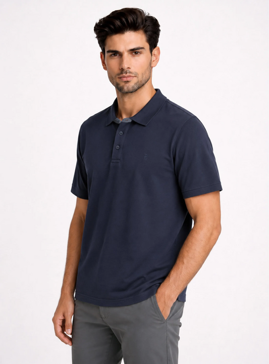 POLERA PIQUÉ REGULAR FIT AZUL MARINO | PIERO BUTTI